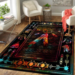 Native Feather Geembi™ Color Feather Dreamcatcher Native American Rug THH2589Rn