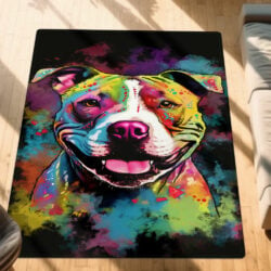 Pit Bull Dog Watercolor Splash Rug TQN1254R