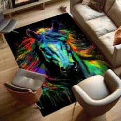 Horse Watercolor Splash Rug MLN1385R