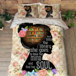 Books Into The Library She Goes, Girl Loves Reading Books Quilt Bedding Set TPT962QS