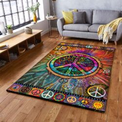 Hippie Peace Sign Tree Of Life Hippie Rug TPT1002R