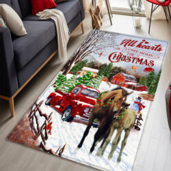 Horse Christmas All Hearts Come Home For Christmas Rug MLN4373R