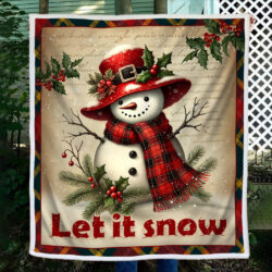 Snowman Let It Snow Christmas Blanket VTM647B