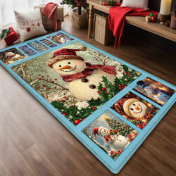 Vintage Snowman Christmas Winter Holidays Rug VTM675R