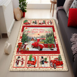 Christmas Red Truck At Christmas All Roads Lead Home Rug MLN4374R