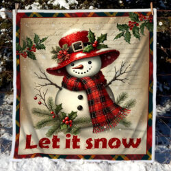 Snowman Let It Snow Christmas Blanket VTM647B